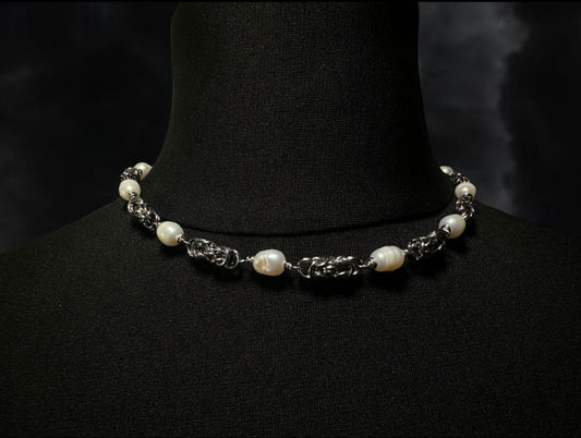 Byzantine Necklace or Choker with Pearls