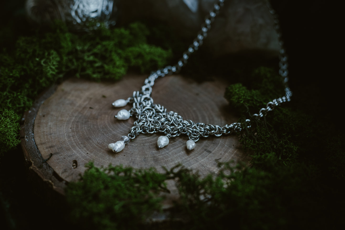 Melita // Necklace with clear quartz and pearls